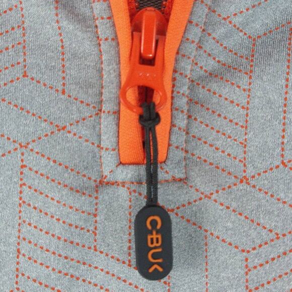 C-BUK Men's 1/4 Zip Jacket Size Large Gray Orange Reese's Thins Logo - Picture 9 of 10